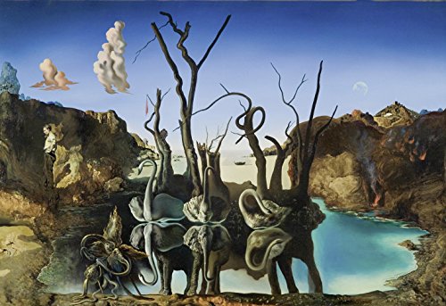 Get Custom Art Salvador Dali - Swans Reflecting Elephants, Canvas Art Print Wall Decor - Size 24x36 Inches