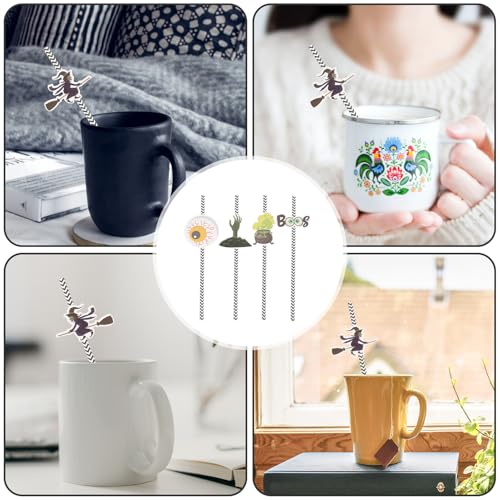24 pitillos de papel para fiesta de Halloween miniatura 3