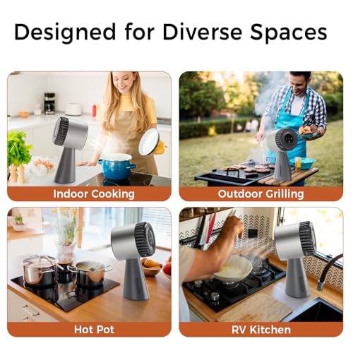 Image of Empava Portable Range Hood for Cooking, 3-Speed Desktop Kitchen Exhaust Fan for Indoor BBQ, Hot Pot and RV, Detachable Filter and Oil Cup, 13pc Cotton Filter