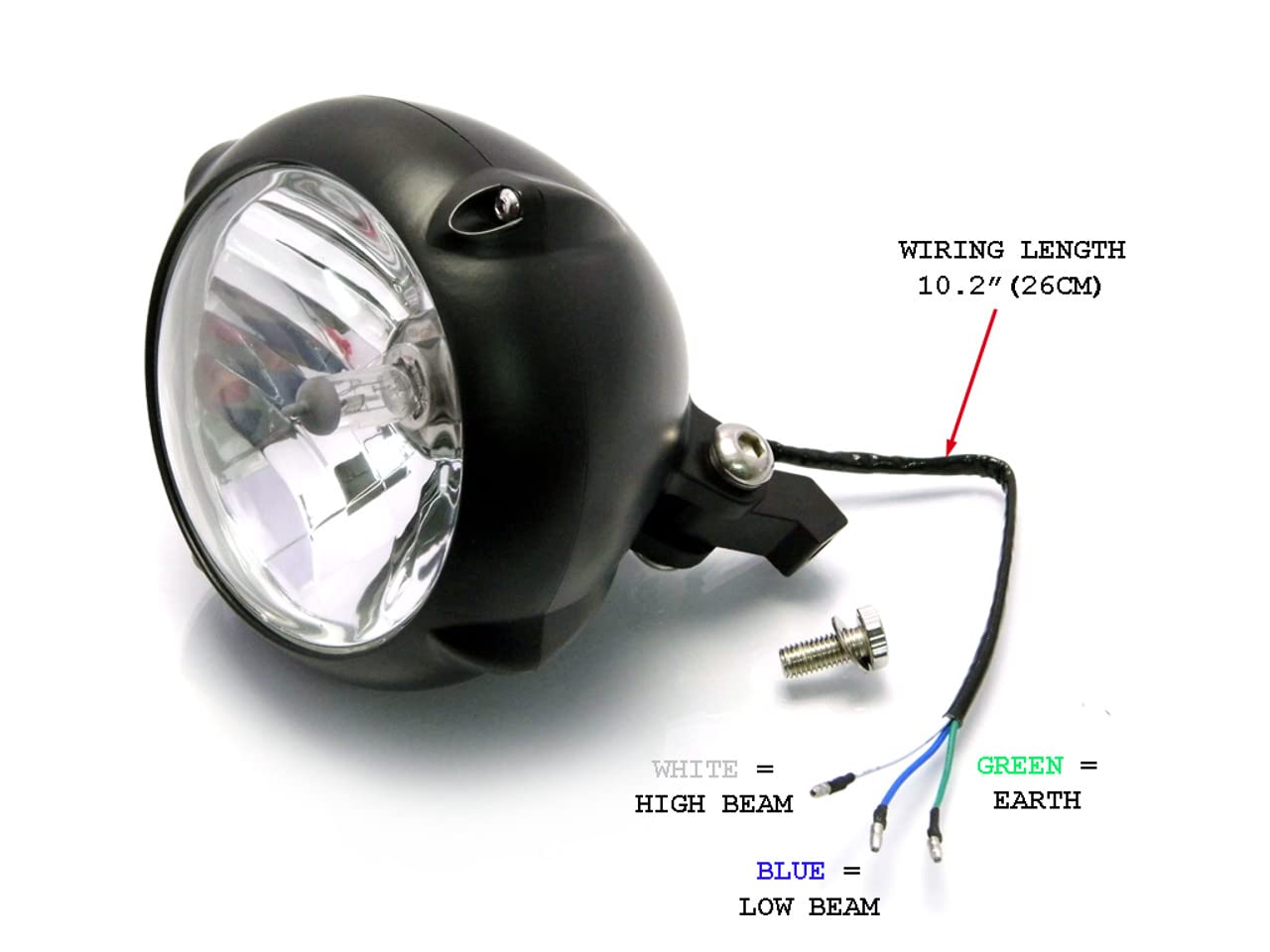 6,7 cala 12 V / 55 W matowy czarny montaż na spodzie motocykl motocykl motocykl trójwymiarowy reflektor