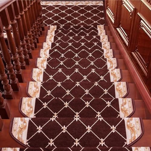 Alfombra antideslizante de lujo para escalones de madera de estilo 7 6