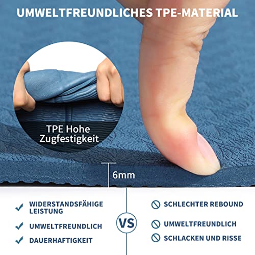 Good Nite Klappbare Yogamatte rutschfest Tragbare Fitnessmatte Faltbar Leicht Gymnastikmatte Pilates Sport Reiseyogamatte 183 x 61 x 0.6 cm (Marine)