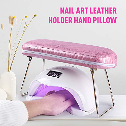 Lxiangn Nail Arm Rest, Microfiber Leather Manicure Hand Pillow Nail Hand Rest Cushion Pink For Nails Salon #TOP6