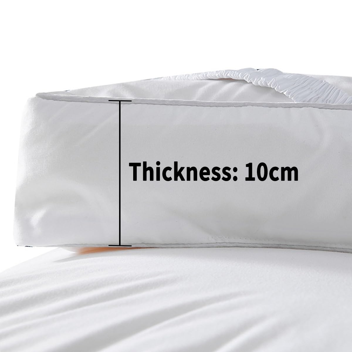 Sobrecolchon Topper Extra Grueso De 10cm 200x220cm Cubrecolchón De Algodón Suave 180x200cm Fibra De Soja En Exceso Transpirable Colchón Futón Acolchado (Color : White, Size : Queen-150x200cm)