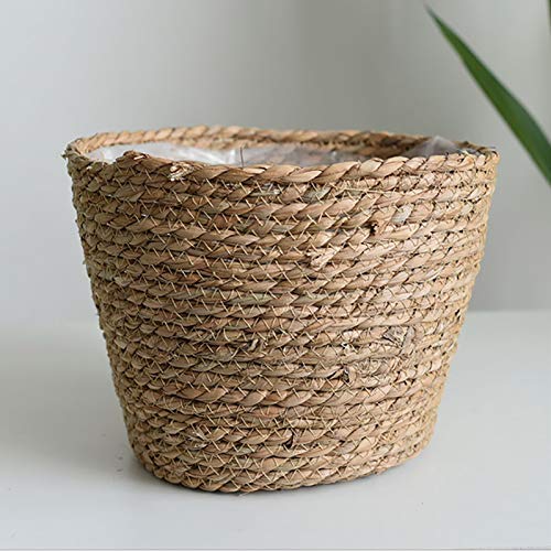 Sangda Seagrass Basket Planters, Flower Pots Cover Storage Basket Plant Containers Hand Woven Basket Planter With Plastic Liners Straw Flower Pot For Indoor Outdoor Plant Flower Pots #TOP1