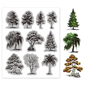 GLOBLELAND Bäume Cling Stempel Set
