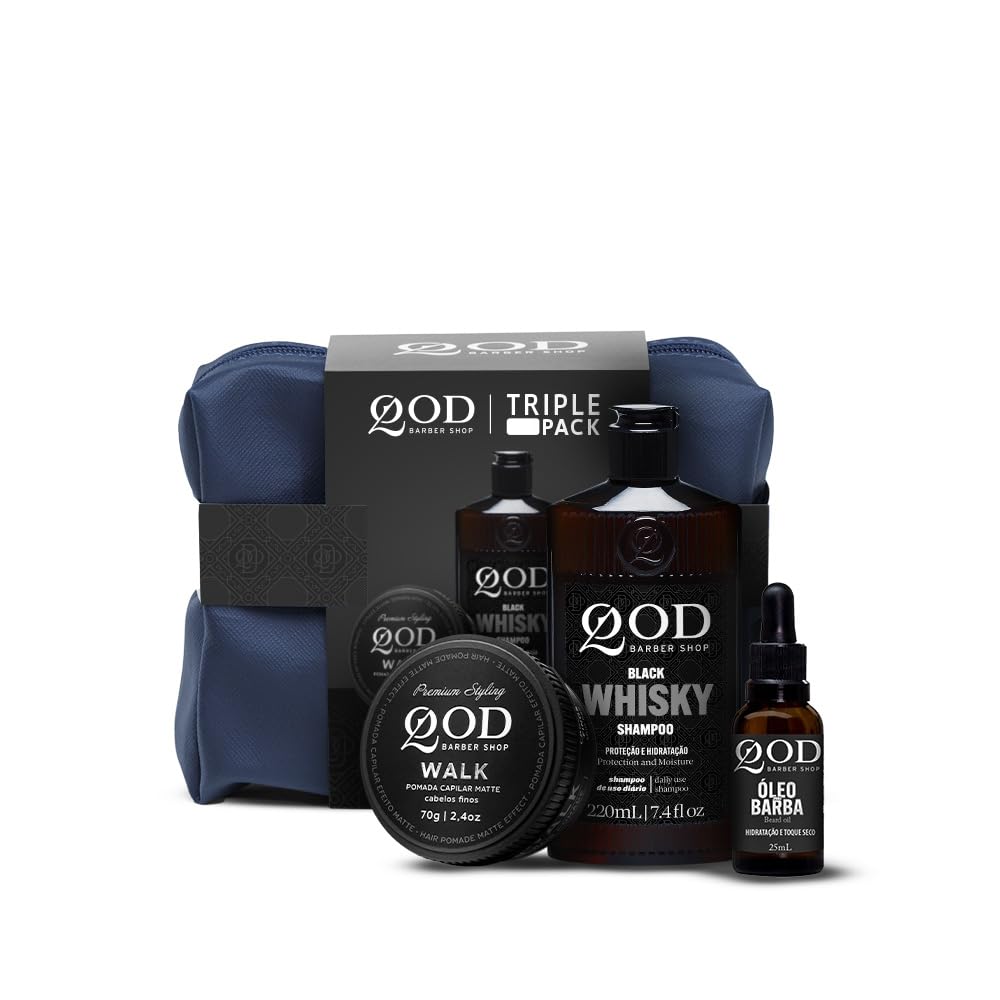QOD Barber Shop – Kit Triple Pack – Pomada Capilar Walk 70g + Shampoo Whisky 220ml + Óleo Hidratante para Barba 25ml em promoção! Veja a oferta e mais achadinhos de Cabelos masculinos 2 Hoje é o melhor dia para comprar QOD Barber Shop – Kit Triple Pack – Pomada Capilar Walk 70g + Shampoo Whisky 220ml + Óleo Hidratante para Barba 25ml com aquele preço maroto! Promoção! Aproveite a oferta! 2