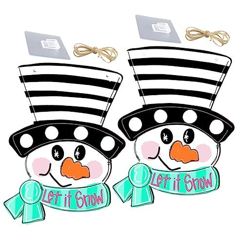 Cabilock 2sätze Schneemann-dekorationen aus Holz Weihnachtsschilder...