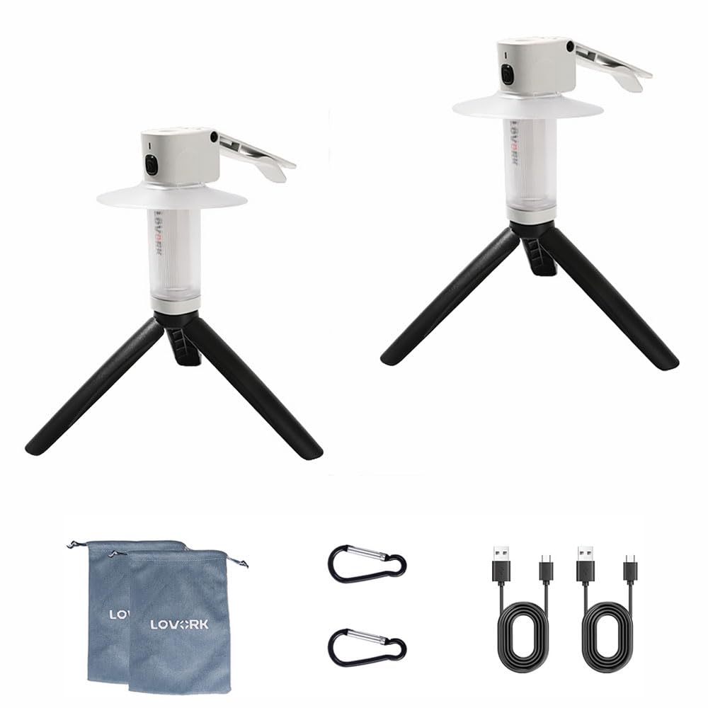 Amazon.co.jp: LOVORK キャンプランタン 2個パック LED充電式ランプ 5