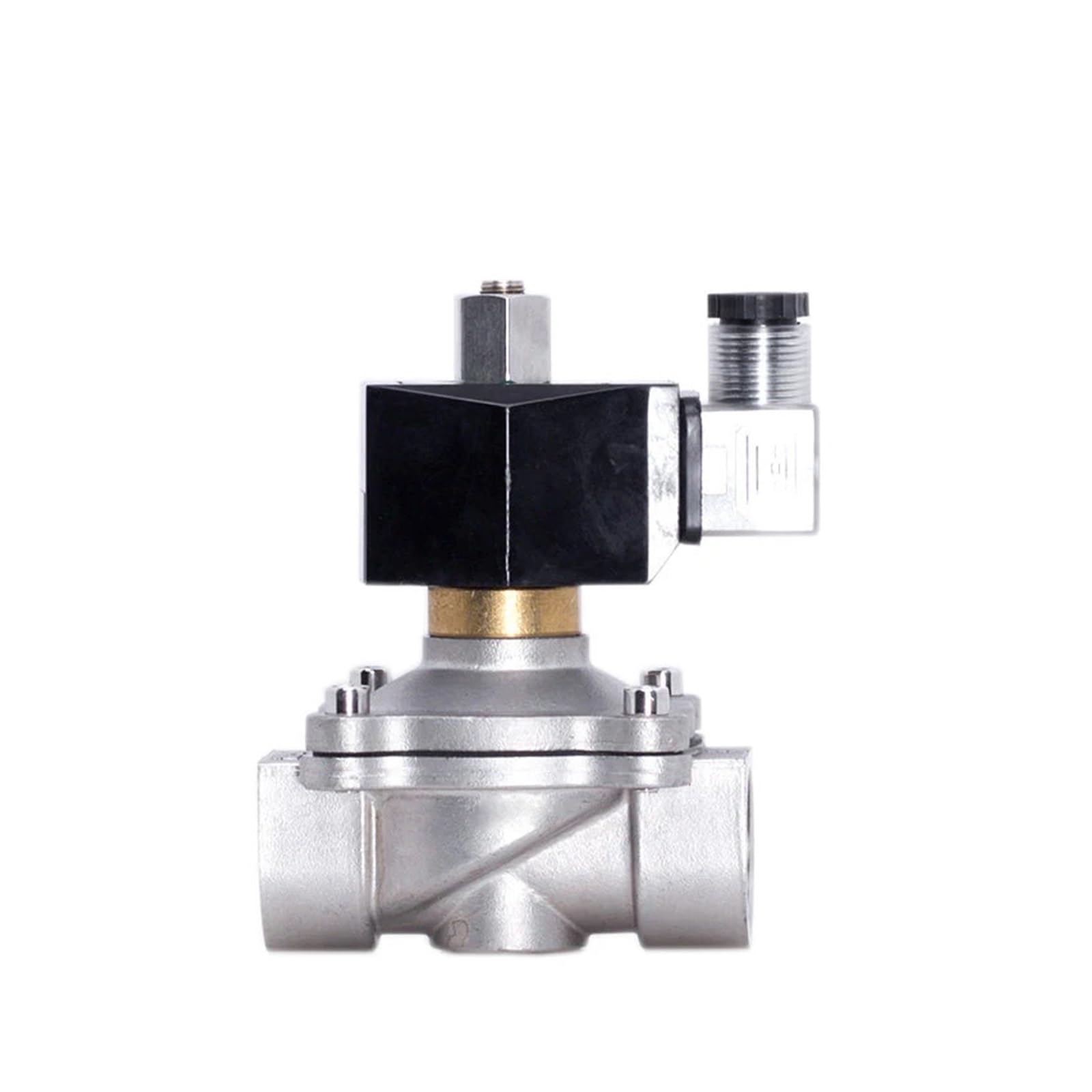 XFMZFUBD 1 NPT internal thread stainless steel solenoid valve waterproof normally open solenoid valve with LED power indicator 24V 12V 220V 110V(NPT-120VAC-VITON-SEAL)
