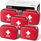 HONYAO Erste Hilfe Set 5 Stück, Mini Reiseapotheke, Notfalltasche Notfallset Klein für Outdoor Zuhause Auto Arbeitsplatz Camping Motorrad Fahrrad Wandern Notfall
