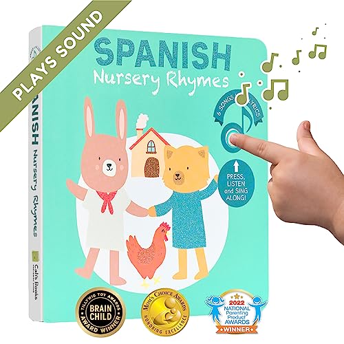 Image of Cali's Books Spanish Nursery Rhymes | Spanish Baby Book with English Translation | Learn Spanish for Kids | Spanish Books for Toddlers 1-3 | 6 Canciones Infantiles en Español