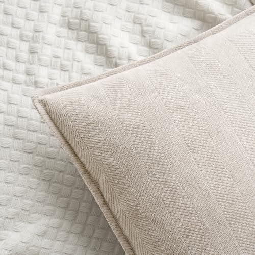 MIULEE 2er Kissenbezug 40x40 Creme Chenille Kissenhülle zierkissen – Ansicht 2