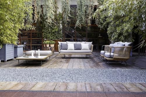Image of Single Seater Sofa Antique Design Rope Furniture Set with Cushions for Living Room Outdoor Indoor Roof top Garden (Beige and White)