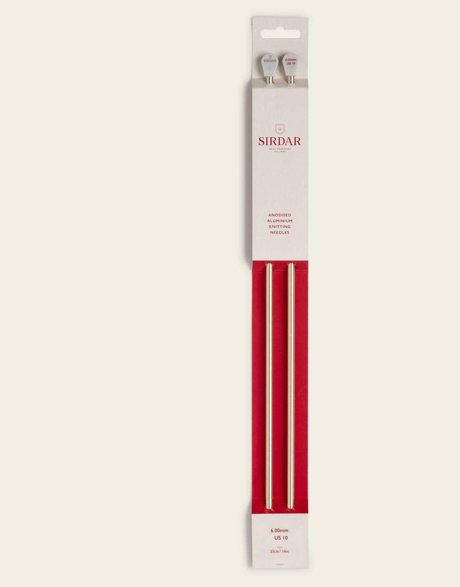 Sirdar Knitting Needles 6.00mm/ US 10 - Anodised Aluminium. Length 14''/35cms