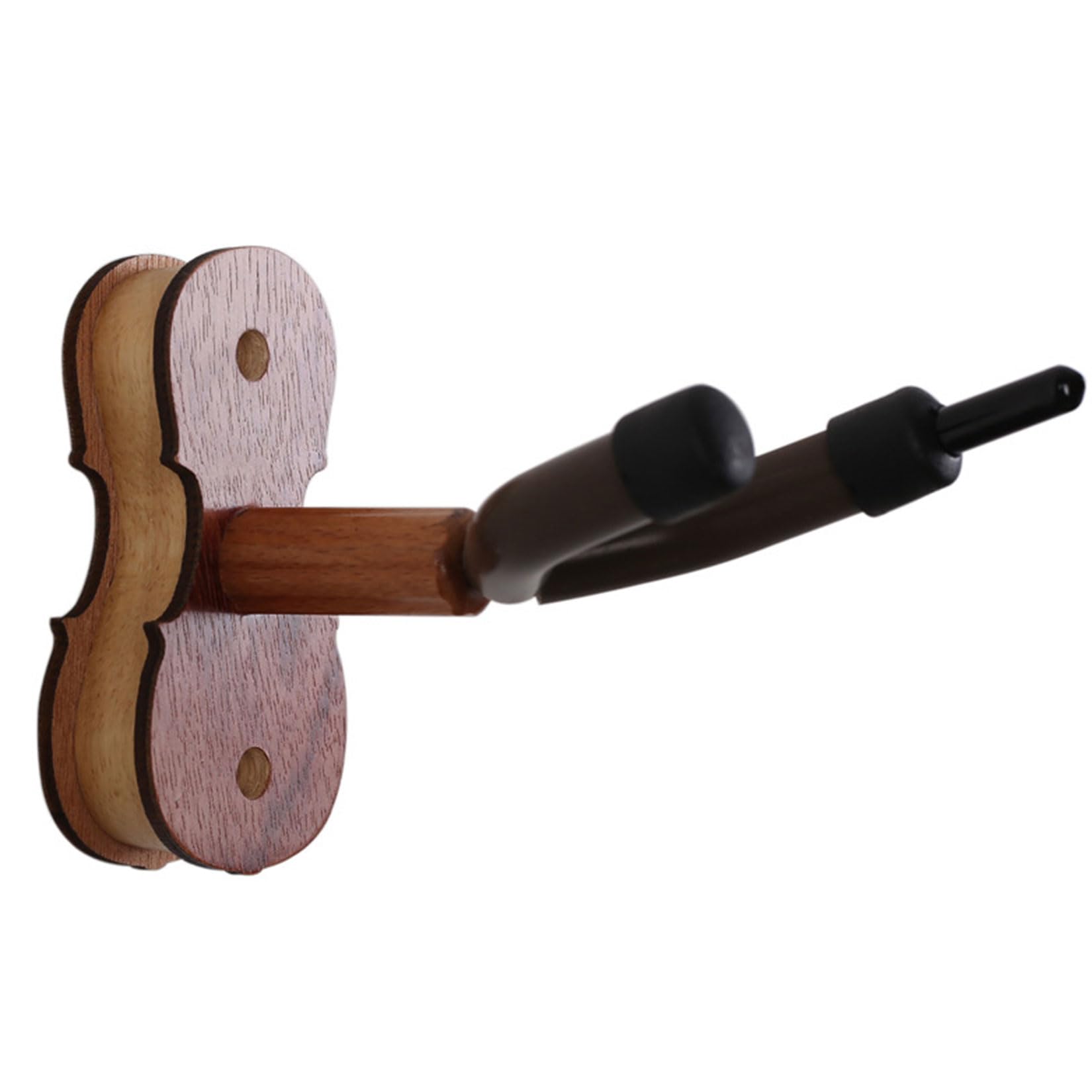 realideas Violin Viola Wall Mount Hanger, One Pack U-Shaped Wall Hanger Mount with Bow Hook, Soft Padding, Violin Storage Hook for Home Studio, Mahogany Color