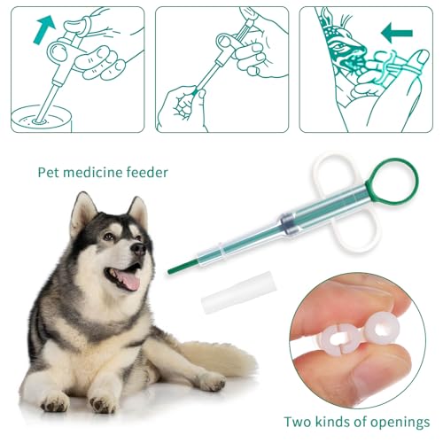 YUXIANLB 6 Stück Pillen Stopfen für Haustiere Weiche Spitze Medikamenten Futterspender für Tierarztbesuche Heimbehandlung Tabletten Flüssigkeiten Katzen Hunde Welpen Einfache Fütterung ohne