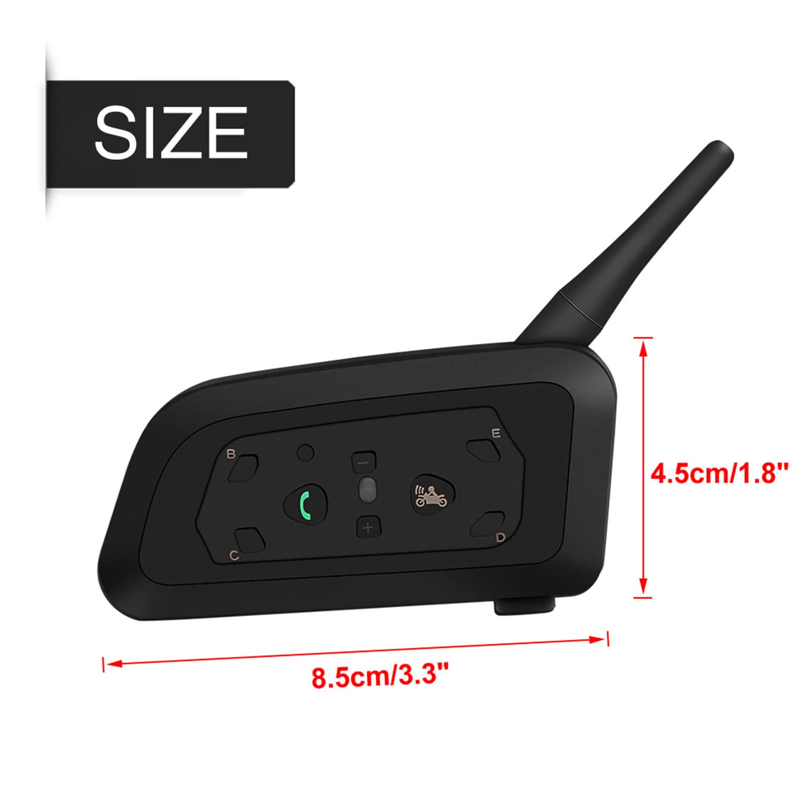 Tbest V6 Pro Intercomunicador Bluetooth para Motocicleta Interfono para 6 Conductores Comunicación Alcance de 800 Metros Bluetooth 5.1 para Casco con Tiempo de Conversación de 29 Horas (Bolsas dobles)