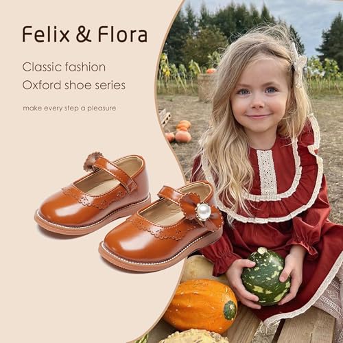 Image of Felix & Flora Toddler Little Girl Princess Dress Shoes-Mary Jane Flats for Girl Party School Shoes