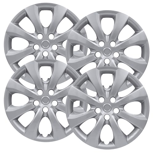 Premium Quality 16 inch Silver Hubcaps fits 2020 2021 2022 2023 2024 & 2025 Toyota Corolla, Heavy Duty Solid Clip Construction (Set of 4) (61191AMS-4)