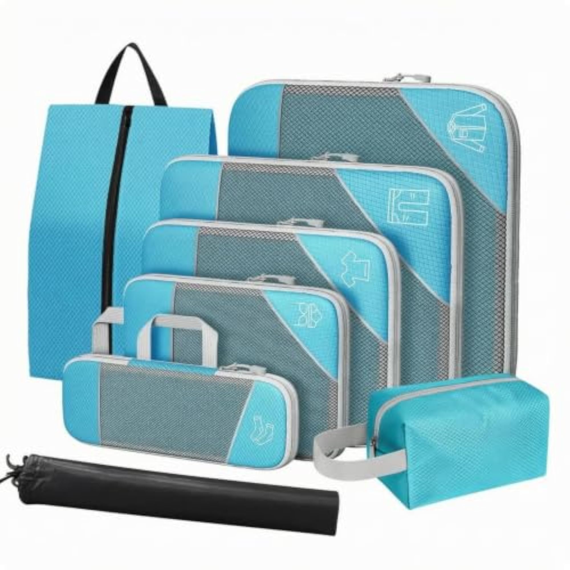 8 Pieces Nylon Travel Storage Organizer