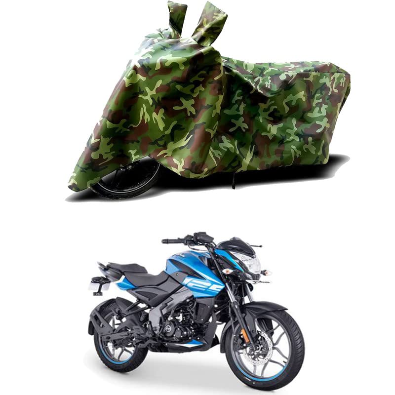 Image of 100% Water Resistant Bike Scooty Two Wheeler Body Cover Compatible for Bajaj Pulsar NS125 /UV-Rays /Heat Protection /Birds Dropping /Scratchproof /Dust Proof /Waterproof /All Varient[Green MJ]