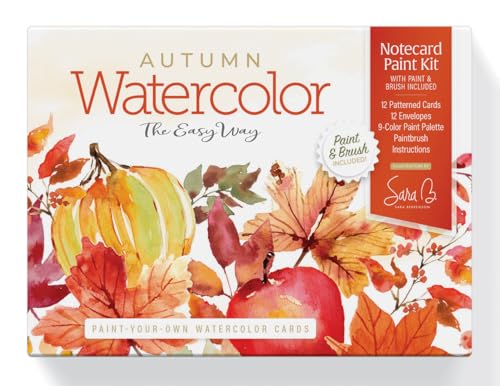 Watercolor the Easy Way Paint-Your-Own Watercolor Cards Autumn: Notecard Paint Kit with Paint and Brush Included
