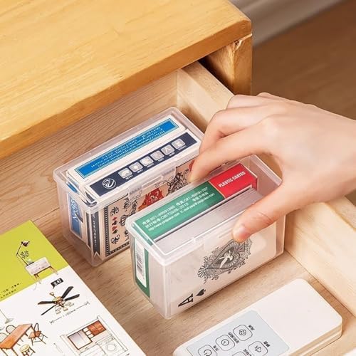 Plastic Card Organizer - Clear Storage Box for Business Cards, Playing Cards & Game Cards - 3
