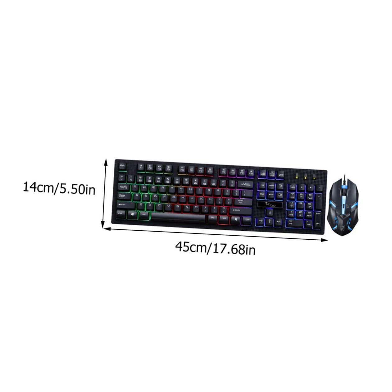 Sewroro Clavier de Jeu Mécanique Filaire USB Souris, 104 Touches Résistantes à l'usure, Design Anti-Conflit, Ensemble pour Gamer à Domicile ou Café
