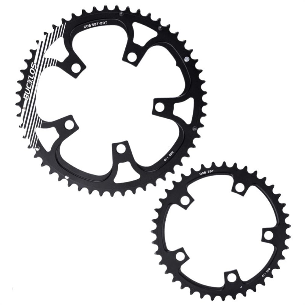 Platos Para Bicicletas Plato de bicicleta de carretera 110BCD 50-34T 52-36T 53-39T Plato de 5 pernos Aleación de aluminio Rueda de cadena de doble velocidad Piezas de bicicleta Plato Ovalado 32 Mtb(53