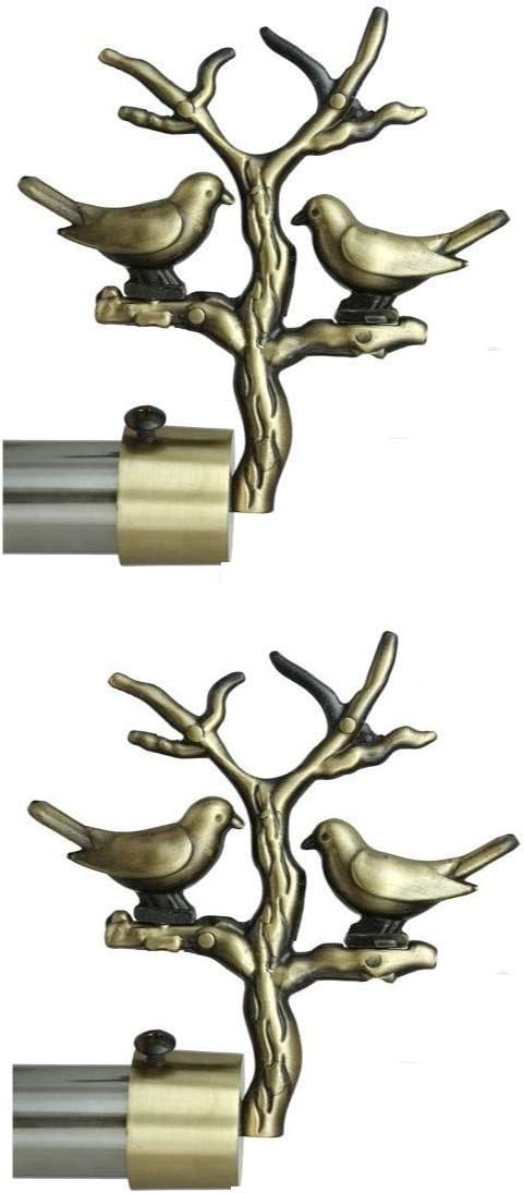 JAKABA Antique Brass Curtain Finials (Without Supports) - Pack of 2 Pcs (Finials 1 Pair) : Curtain Brackets Set/Holders - JKBATX91401_WOS