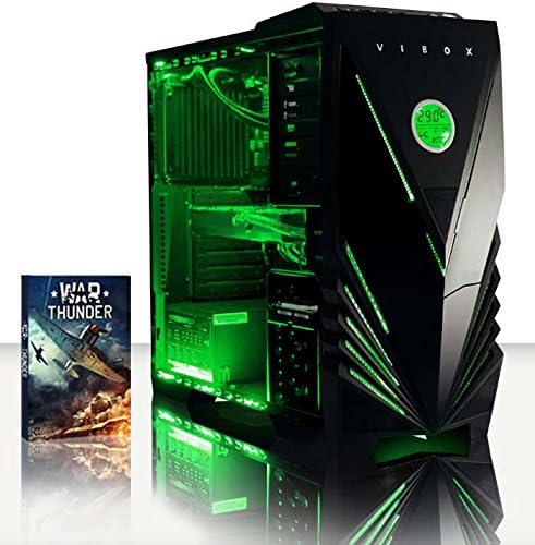 Vibox Sniper 10 Gaming PC - with Warthunder Game Bundle (4GHz Intel i7 Quad Core Processor, Nvidia Geforce GTX 970 Graphics Card, 120GB Solid State Drive, 1TB Hard Drive, 16GB RAM, Vibox Predator Green LED Case, No Operating System)