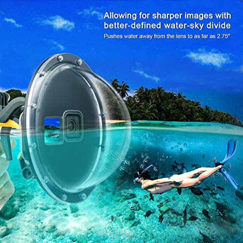 GEPULY Dome Port for GoPro Hero 9 10 11 12 13 Black- Underwater Waterproof Dome Port Housing Case + Floating Hand Grip + Trigger Accessories for GoPro Action Cameras - Image 3