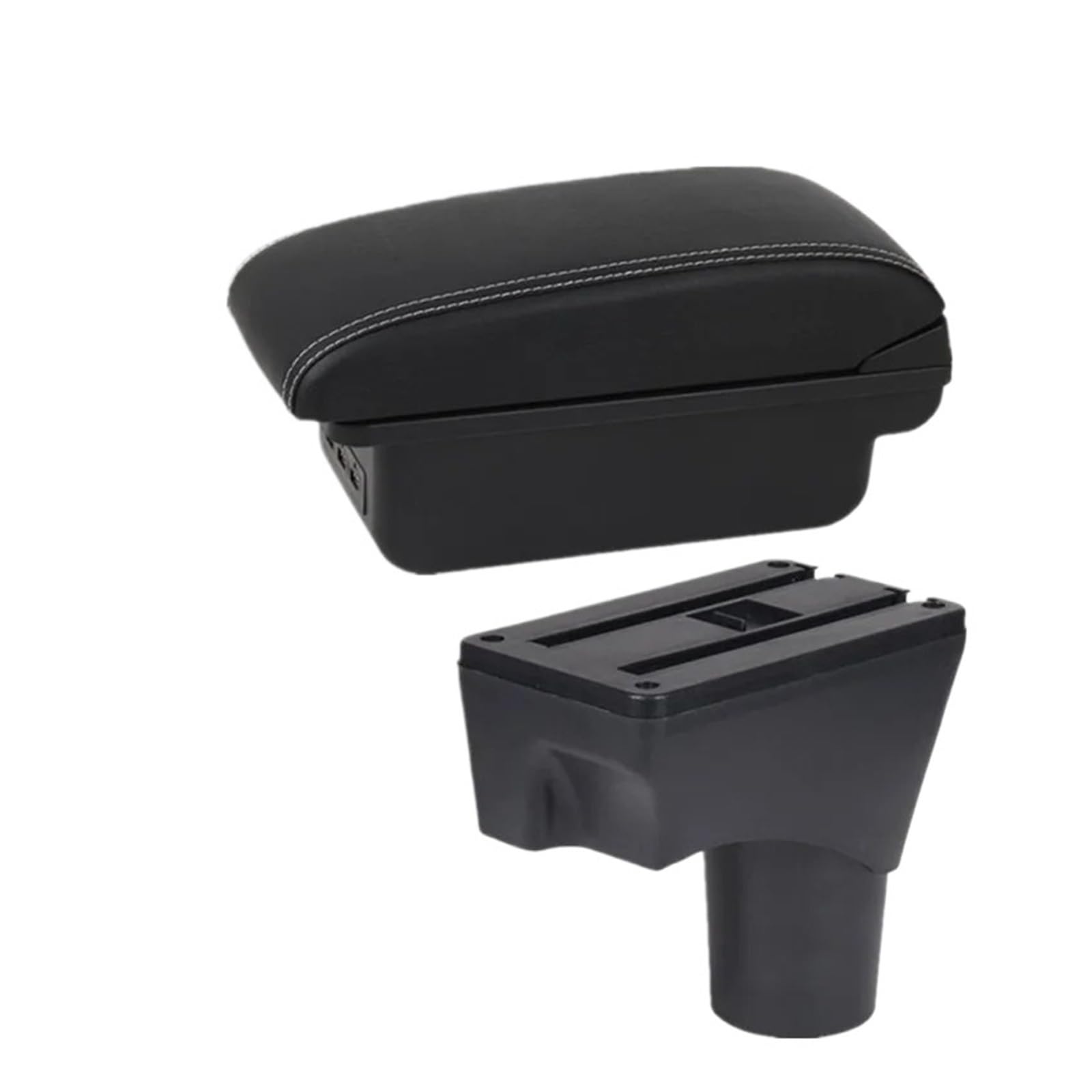 UMDJJU For Nissan For March For Micra K13 MK4 IV 2010-2023 Car Armrest Box Storage Interior Accessories Car Centre Console Armrest Box(B1 Black white 3USB)