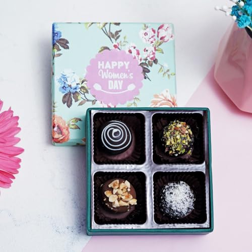 Image of Velvet Fine Chocolates Gift Hamper Tetra Choco Box with Assorted Flavors (Cranberry, Coffee Filling, Rose Filling, Strawberry)