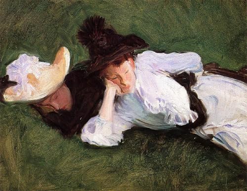 Cuadro Pintura Dos chicas tumbadas en la hierba Sargent para un Hogar Cálido y Sereno
