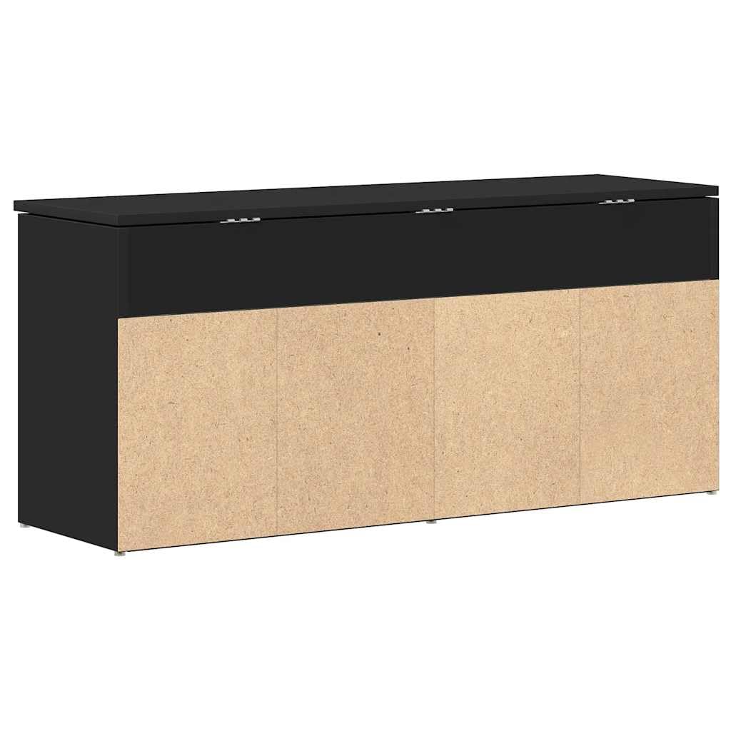 Schoenenbank Bamboe VidaXL Schoenenbank Zwart - Opbergbankje Voor De Hal ( 102x30,5x45 Cm, Bewerkt Hout) Schoenenbank Met Opberg