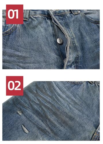 Men Jeans Frayed Damaged Hole Baggy Wide Leg Jeans Streetwear Denim Trousers Cargo Pants2