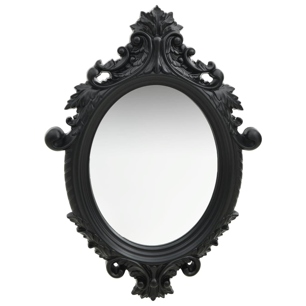 vidaXL Espejo de Pared Estilo Castillo Negro 56x76 cm
