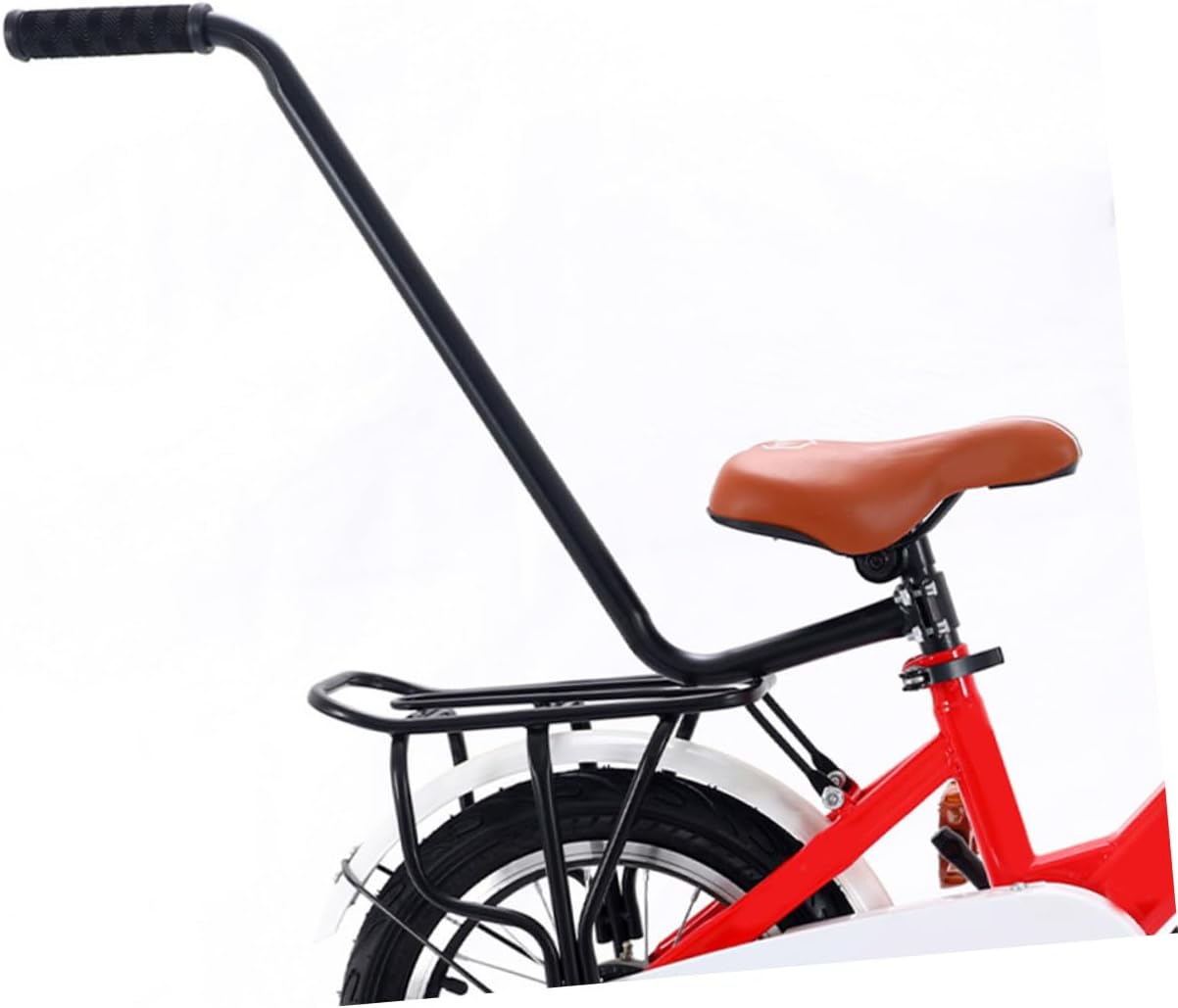 Toyvian Kids Bike Seat Push Bar Adjustable Rear Handle for Mountain Bikes Sturdy Safety Armrest for Children Learning to Ride Suitable for Boys and Girls Bicycle Trainer Support