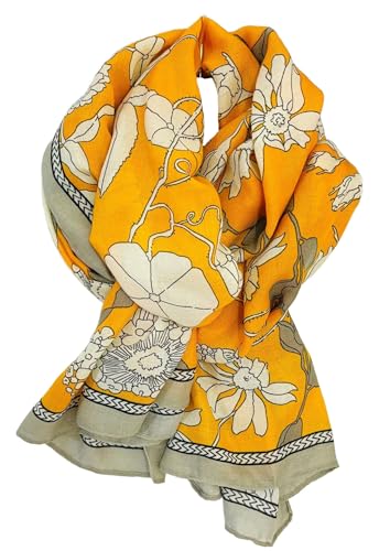 Lightweight Scarves Fashion Flowers Print Women Cotton Wrap Scarf Head Shawl Spring Gift