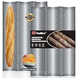 ★ STANDARDGRÖSSE – baguette+blech Baguette-Backform kann 3 Brote gleichzeitig backen. Französische Brotbackform misst 38cmX 25.4cm; Jede Rinnenbreite dieser italienischen Brotpfanne beträgt 2,8