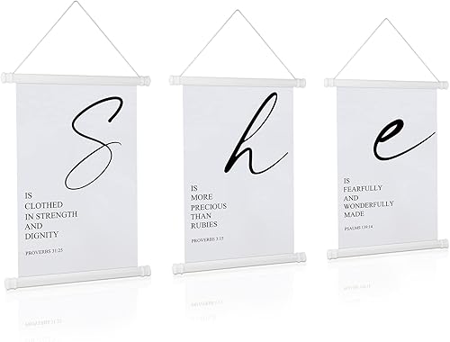 3 piezas de versículos bíblicos para mujer, arte de pared, citas inspiradoras, escritura cristiana, decoración bíblica enmarcada con versículos