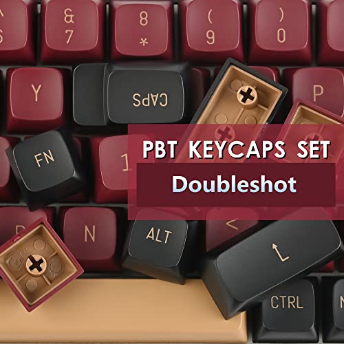 Image of Guffercty kred 160 Keys CSA Keycap PBT Double-Shot Ball Shape Custom Keycaps Set with 6.25u /7u Spacebar for ANSI & ISO Layout Cherry MX Gateron Kailh Switches (CSA Red Warrior)
