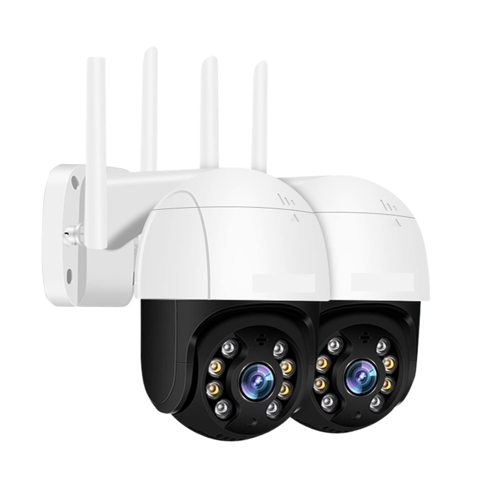 Telecamera WiFi Esterno, 2PCS 4K 8MP PTZ Telecamera IP Esterna 5X Zoom Digitale Colore Visione Notturna Telecamera Wireless Videosorveglianza CCTV,Sicurezza, Antifurto(2PCS 5MP Adapter)