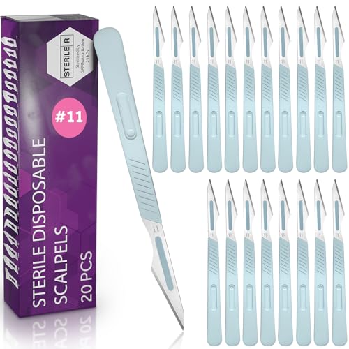 Disposable Scalpel Blades with Metal Handle, Dermaplaning Tool for Face Professional, Scalpel Knife for Mycology, dermaplaning Blades, Surgical scalpels, Non-Slip & Reusable Scalpel Handle.
