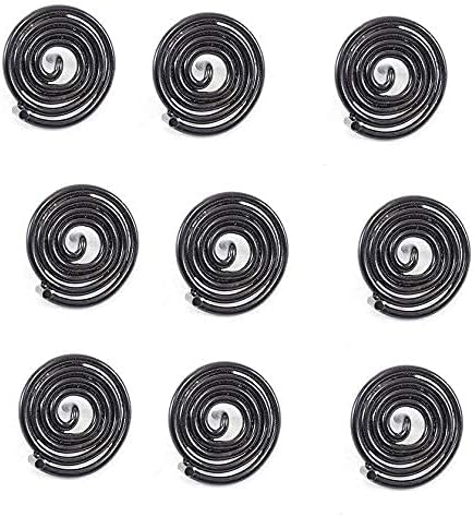 GLOBAL LUMINOUS Black Wavy Round clockwise Spring for North, North East Direction 1.5" (MAHAVASTU Remedies) Set of 9