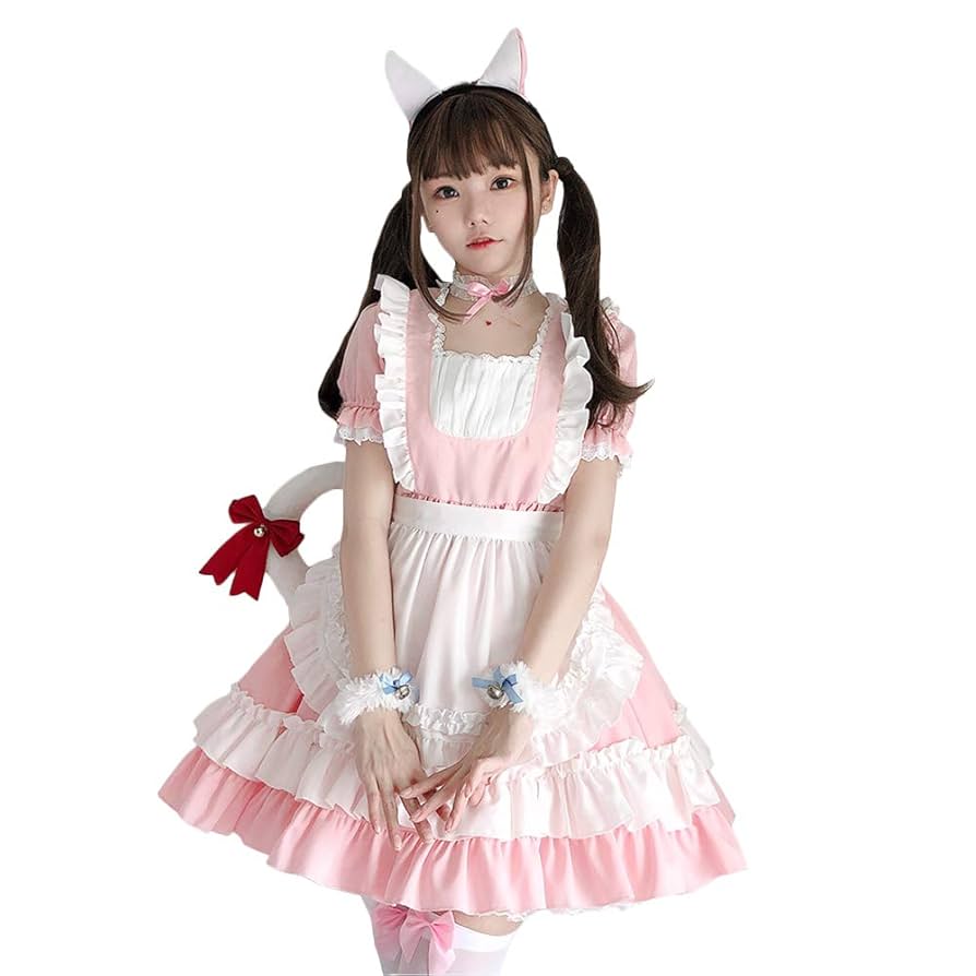 ロリータ　姫系　コスプレ　衣装 ネイビー・ピンク　メイド　かわいい Amazon.co.jp: [RONGUI] メイド コスプレ ハロウィン 女装