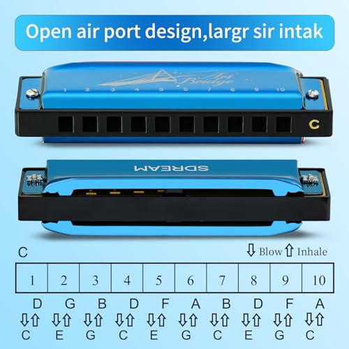 Sdream SD Blues Harmonica For Kids Adults In C Key thumb #3
