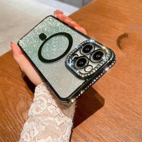 Coque magnétique iPhone 15 Plus verte évite rayures et chutes